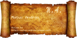 Matuz András névjegykártya